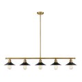 Z-Lite Casa 5 Light Island/Billiard, Factory Brass & Matte Black 613-5L-FB+MB